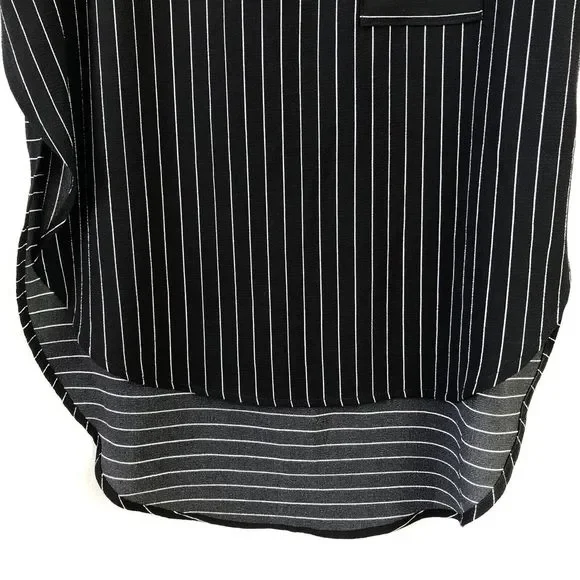 My Story Pocket Tee Womens S Short Sleeve Striped Hi-Lo Side Slits Lightweight - Picture 3 of 11